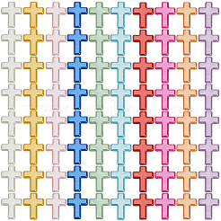 樹脂模造パールビーズ  クロス  ミックスカラー  15x12x4.5mm  穴：2.3mm  10色  30個/カラー  300個/セット&nbsp;RESI-SP0001-50A