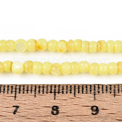 天然淡水貝殻染めビーズ連売り  ロンデル  きいろ  2~3.5x1~3mm  穴：0.8mm  約162~169個/連  14.96~15.35''（38~39センチメートル）&nbsp;SHEL-T020-29B-09