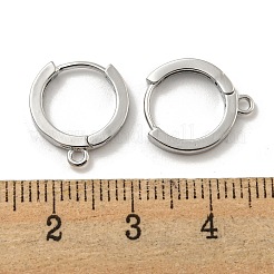真鍮製のピアスパーツ  カドミウムフリー＆ニッケルフリー＆鉛フリー  リング  プラチナ  14x2mm  穴：1.5mm&nbsp;EJEW-L211-012B-P