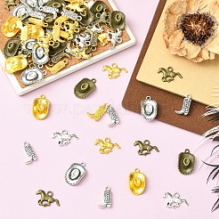 30Pcs 6 Styles Tibetan Style Alloy Pendants&nbsp;FIND-YW0010-52