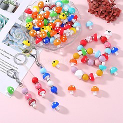 10 個 10 色キノコシリコン焦点ビーズ  DIYネックレスの製作  ミックスカラー  18mm  穴：2mm  1pc /カラー&nbsp;JX900A-01