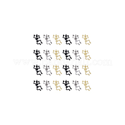ハロウィン合金ペンダント12個3色  スケルトン  ミックスカラー  49x27x3.5mm  穴：2mm  4個/カラー&nbsp;FIND-DC0003-08