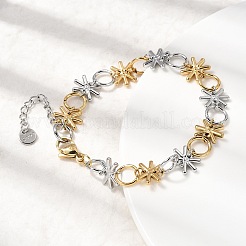 Two Tone 304 Stainless Steel Link Chain Bracelets for Women&nbsp;BJEW-K264-09GP