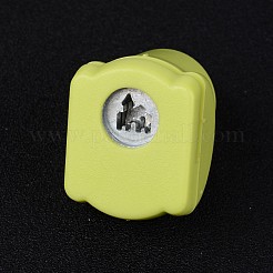 スクラップブッキングとペーパークラフト用のランダムな単色またはランダムな混合色のミニプラスチッククラフトペーパーパンチセット  ペーパーシェイパー  城  33x26x32mm&nbsp;LS-AJEW-L051-17