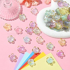 透明アクリルビーズキャップ 100 個  花  ミックスカラー  18x5mm  穴：2.8mm&nbsp;TACR-CJ0001-70B