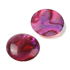 天然アワビ貝殻/パウア貝殻樹脂カボション  半円/ドーム  赤ミディアム紫  10x2mm&nbsp;SSHEL-K003-10MM-02