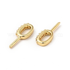 Rack Plating Brass Micro Pave Clear Cubic Zirconia Peg Bails&nbsp;KK-H431-58G