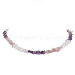 Natural Rose Quartz & Quartz Crystal & Amethyst & Howlite & Apatite & Carnelian & Citrine & Tiger Eye & Green Aventurine Chip Beaded Necklaces&nbsp;NJEW-JN05099