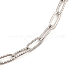 Non-Tarnish 304 Stainless Steel Paperclip Chain Necklace for Women&nbsp;NJEW-C011-03P-01