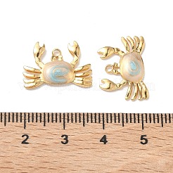 304ステンレススチールエナメルペンダント  カニチャーム  イオンプレーティング（ip）  18KGP本金メッキ  13x18x3mm  穴：1.6mm&nbsp;STAS-K295-55G
