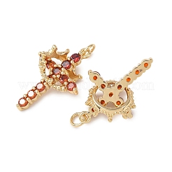 Brass Micro Pave Cubic Zirconia Pendants&nbsp;KK-C143-43A-G