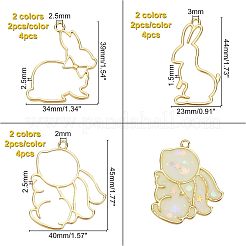 12pcs 6 style Alloy Open Back Bezel Big Pendants&nbsp;PALLOY-OC0002-84