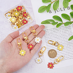 Flower Alloy Enamel Pendant Decoration&nbsp;HJEW-DC00011