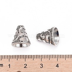 チベット風コーン合金ビーズキャップ  アンティークシルバー  13x12mm  穴：2~10mm&nbsp;PALLOY-I112-09AS