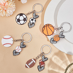 4Pcs 4 Styles Acrylic Keychains&nbsp;AJEW-SP0001-36