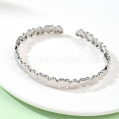 Heart Brass Cuff Bangles for Women&nbsp;BJEW-C144-01B-P