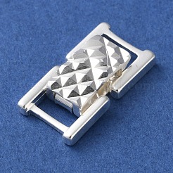 真鍮製時計バックル  カドミウムフリー＆鉛フリー  長方形  925銀メッキ  15x8.5x3.5mm&nbsp;KK-F880-23S