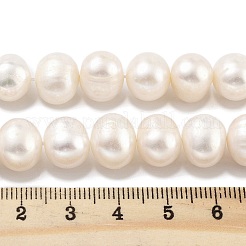 天然養殖淡水パールビーズ連売り  ポテト  フローラルホワイト  10~11mm  穴：0.6mm  約18~19個/連  6.89~7.09インチ（17.5~18cm）&nbsp;PEAR-C003-22A