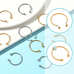 20個 2色 304ステンレススチール製カフリング  ガンメタ色＆ステンレス鋼カラー  1.2mm  内径：18mm  10個/カラー&nbsp;RJEW-SC0001-35