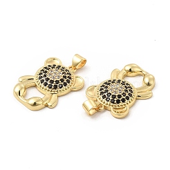 Brass Micro Pave Cubic Zirconia Pendants&nbsp;KK-H441-04G
