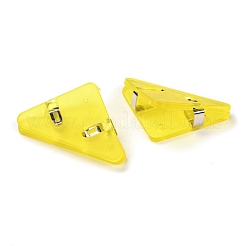 三角形のプラスチッククリップ  事務用品用  きいろ  31x52x19mm&nbsp;AJEW-F054-02I