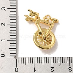 真鍮キュービックジルコニアチャーム  丸カン付き  自転車  14KGP本金メッキ  21.5x22x8mm  穴：3.5mm&nbsp;KK-M278-16G