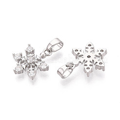 Brass Micro Pave Clear Cubic Zirconia Charms&nbsp;KK-N259-16P