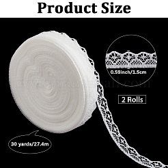 2 Rolls Polyester Flower Lace Ribbon&nbsp;OCOR-CY0002-87