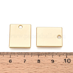 合金ペンダント  長方形  カドミウムフリー＆鉛フリー  マットゴールドカラー  19x16x1.5mm  穴：2.2mm&nbsp;PALLOY-N179-25MG
