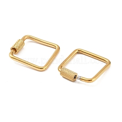 304ステンレススチール製ロックカラビナ  18KGP本金メッキ  イオンプレーティング（ip）  正方形  20x20x2mm&nbsp;STAS-C092-04A-G