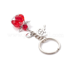 Glass & Tibetan Style Alloy Keychain&nbsp;KEYC-MZ00037-05