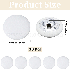 30穴PUレザーシャンクボタン1個  アルミパーツ  フラットラウンド  ホワイト  12.5x7mm  穴：2x1.5mm&nbsp;BUTT-CL0001-01A-02