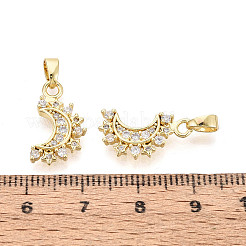 Brass Micro Pave Clear Cubic Zirconia Pendants&nbsp;KK-N259-12G
