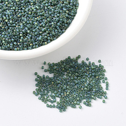 MIYUKIデリカビーズ  シリンダー  日本製シードビーズ  11/0  （db0859)マット透明ダークエメラルドab  1.3x1.6mm  穴：0.8mm  約2000PCS /ボトル  10 G /ボトル&nbsp;SEED-JP0008-DB0859