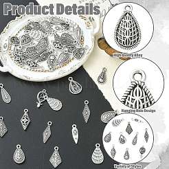 50Pcs 10 Styles Tibetan Style Alloy Pendants&nbsp;FIND-CJ0005-98