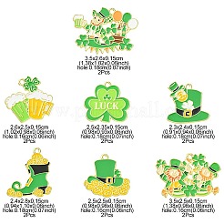 14Pcs 7 Styles Saint Patrick's Day Alloy Enamel Pendants&nbsp;ENAM-FS0001-67