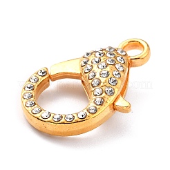 Alloy Rhinestone Lobster Claw Clasps&nbsp;LS-PALLOY-L166-01G