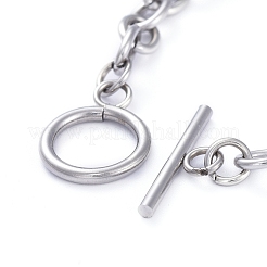 Tarnish Resistant Unisex 304 Stainless Steel Cable Chain Bracelets&nbsp;BJEW-P245-39P