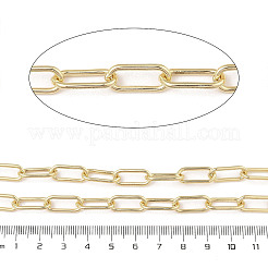 ラックメッキ楕円真鍮カーブチェーン  溶接されていない  スプールで  長持ちメッキ  カドミウムフリー＆鉛フリー  18KGP本金メッキ  17x7.5x1.5mm&nbsp;CHC-A010-01G-01