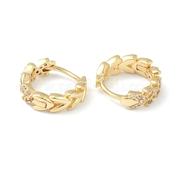 Brass Micro Pave Clear Cubic Zirconia Huggie Hoop Earrings&nbsp;EJEW-L234-029G