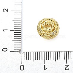 真鍮製マイクロパヴェキュービックジルコニアビーズ  十二星座  18KGP本金メッキ  魚座  9x9x10mm  穴：2.7mm&nbsp;KK-Z095-04G-12