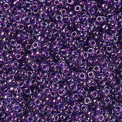 MIYUKIラウンドロカイユビーズ  日本製シードビーズ  （rr352)フクシア並ぶアクア光沢  11/0  2x1.3mm  穴：0.8mm  約1100PCS /ボトル  10 G /ボトル&nbsp;SEED-JP0008-RR0352