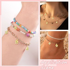 9Pcs 3 Style Brass Micro Pave Clear Cubic Zirconia Pendants&nbsp;KK-CJ0002-81