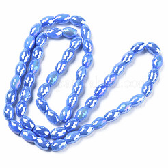 電気メッキガラスビーズセット  ABカラーメッキ  多面カット  オーバル  ミックスカラー  11x8mm  穴：1.2mm  約58~60個/連  25.59~26.37インチ（65~67cm）&nbsp;EGLA-S194-15A-A