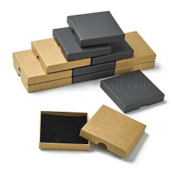 厚紙紙製ジュエリーボックス6個  黒いスポンジを使って  ジュエリーギフト包装用  正方形  バリーウッド  9.05~9.15x9.05~9.15x1.7~1.8cm&nbsp;TH-FS1F4C-01B