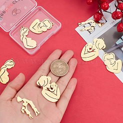 8Pcs 4 Style Rack Plating 304 Stainless Steel Pendants&nbsp;FIND-BBC0001-38