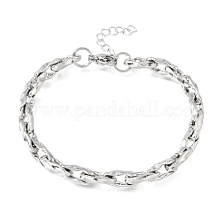 5.5mm 304ステンレススチール製ツイストオーバルリンクチェーンブレスレット（男女兼用）  変色なし  ステンレス鋼色  6.77インチ（17.2cm）&nbsp;SA-CBAB767-17C-P