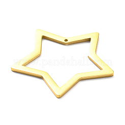 304ステンレスペンダント  中空  星のチャーム  14KGP本金メッキ  21x22x1mm  穴：0.8mm&nbsp;STAS-B044-02G