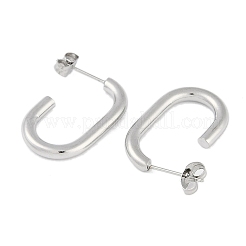 変色しない304ステンレススチールスタッドピアス  長方形  ステンレス鋼色  25x3mm&nbsp;EJEW-C103-03P
