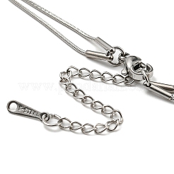 Non-Tarnish 304 Stainless Steel Round Snake Chains Double Layer Necklaces&nbsp;LS-BJEW-K257-03P